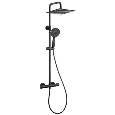 Colonne de Douche Thermostatique 5 Fonctions, SOFETIY MAX Ensemble de Douche Noir, Douche avec Tête de Douche de 12 pouces