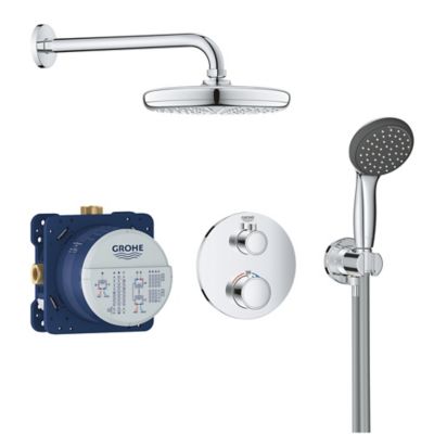 Colonne de douche thermostatique à encastrer, chrome, Grohe Precision Trend
