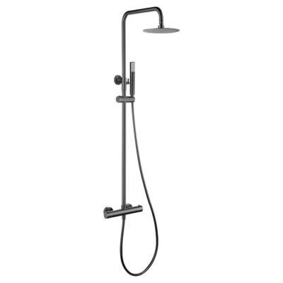 Colonne de Douche Thermostatique anti-calcaire Black Gun Métal IMEX GENOVA BTG053/BGM