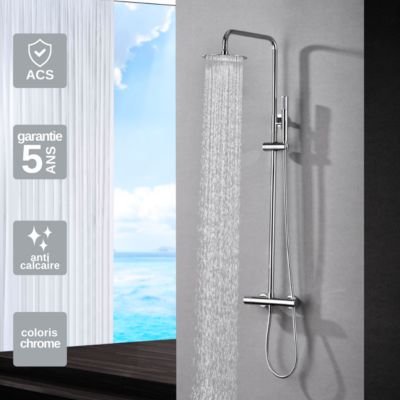 Colonne de Douche Thermostatique anti-calcaire Chrome IMEX MONZA BTM039