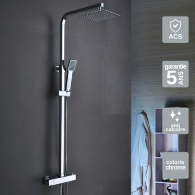 Colonne de Douche Thermostatique Anti-Calcaire Chrome IMEX VIGO BTV013