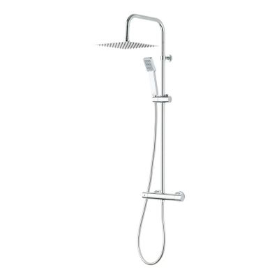 Colonne de douche thermostatique avec douchette + flexible + pommeau, chrome, Dint