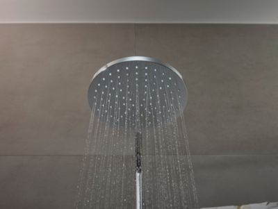 Colonne de douche thermostatique avec pommeau + douchette 1 jet + flexible + barre réglable, chromé, Hansgrohe Vernis Blend 200 EcoSmart