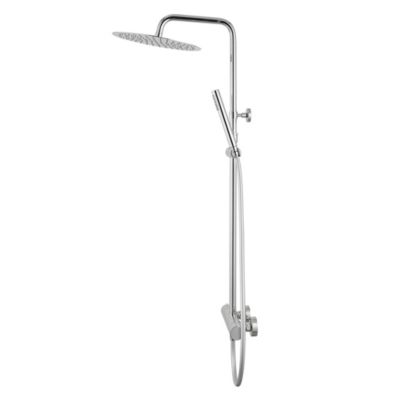 Colonne de douche thermostatique avec pommeau + douchette 1 jet + flexible, chrome, Essebagno Lollipop