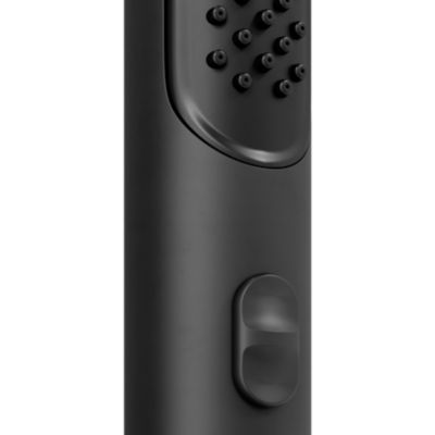 Colonne de douche thermostatique avec pommeau, douchette 2 jets, flexible, barre réglable, noir, GoodHome Levanna