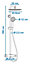 Colonne de douche thermostatique avec pommeau + douchette 3 jets + flexible + barre réglable, inox brossé, Edouard Rousseau Full inox