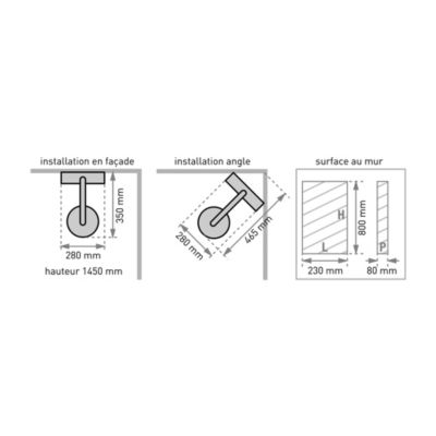 Colonne de douche thermostatique avec tablette, pomme de tête, douchette et flexible, blanc, Valentin Nautilus