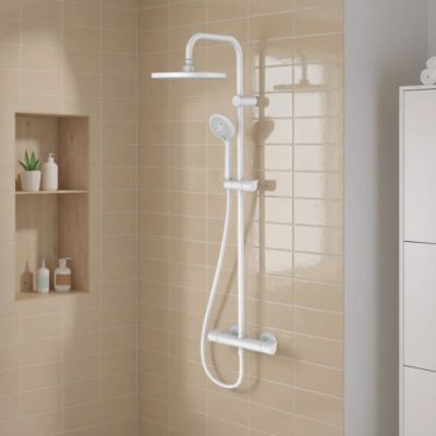 Colonne de douche thermostatique blanche GoodHome Cavally