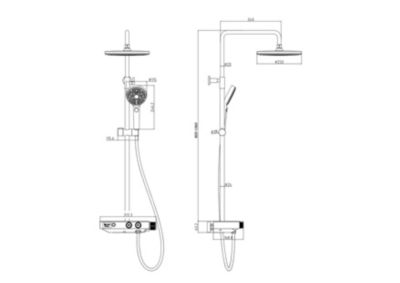 Colonne de douche thermostatique chrome, Edouard Rousseau Ekogest