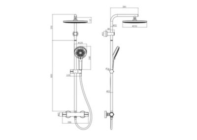 Colonne de douche thermostatique chrome, Edouard Rousseau Neda