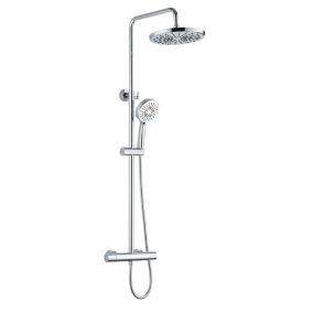 Colonne de douche thermostatique chrome, Edouard Rousseau Stats