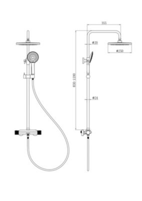 Colonne de douche thermostatique chrome, Edouard Rousseau Volg