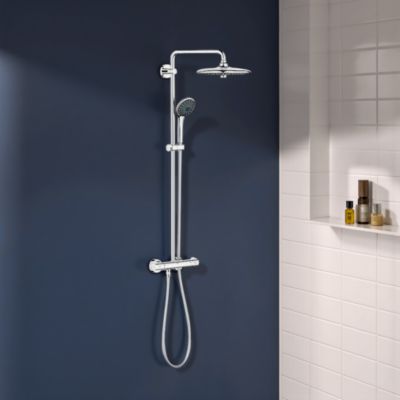 Colonne de douche thermostatique chrome H.112 cm, Grohe Vitalio TurboStat
