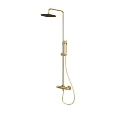 Colonne de douche thermostatique, doré, GoodHome Owens