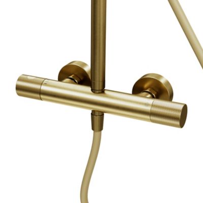 Colonne de douche thermostatique, doré, GoodHome Owens