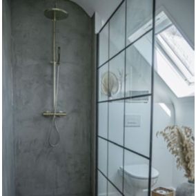 Colonne de douche thermostatique dorée Sarodis Smart