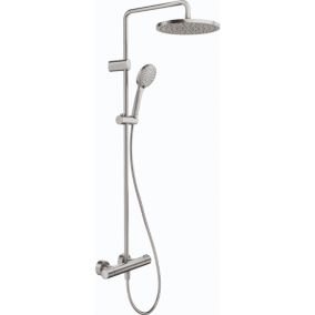 Colonne de douche thermostatique DURAVIT MinusFlow inox brossé