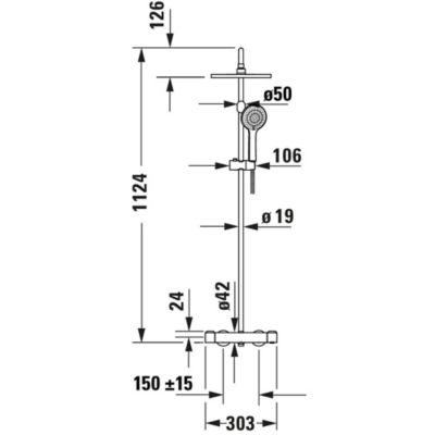 Colonne de douche thermostatique DURAVIT MinusFlow noir mat