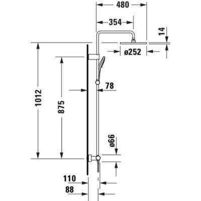 Colonne de douche thermostatique DURAVIT MinusFlow noir mat