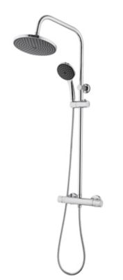 Colonne de douche thermostatique effet chromé avec douchette et pommeau, Cooke & Lewis Lidia