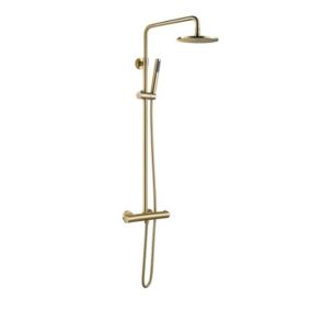 COLONNE DE DOUCHE THERMOSTATIQUE EN LAITON DORÉ BROSSÉ SC418 COLLECTION SCAMANDRE