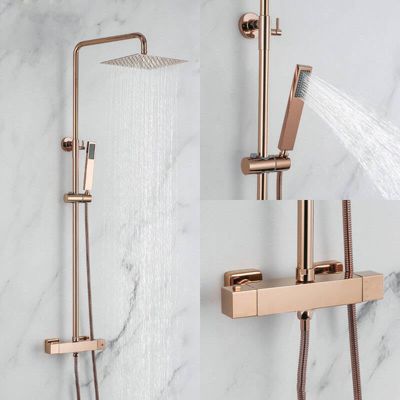 COLONNE DE DOUCHE THERMOSTATIQUE EN LAITON ROSÉ DORÉ (CUIVRE) SC428 COLLECTION PENEE
