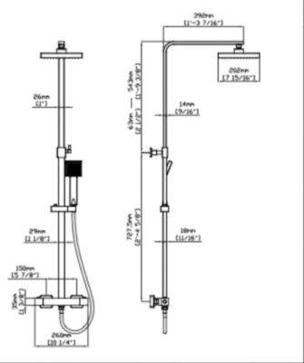 COLONNE DE DOUCHE THERMOSTATIQUE EN LAITON ROSÉ DORÉ (CUIVRE) SC428 COLLECTION PENEE