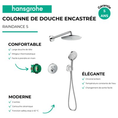 Colonne de douche thermostatique encastrée HANSGROHE ShowerSelect S chromé