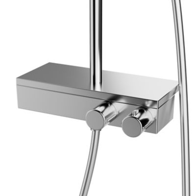 Colonne de douche thermostatique GoodHome Kolima effet chromé