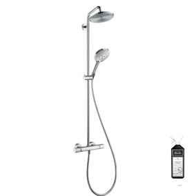 Colonne de douche thermostatique HANSGROHE Raidance S EcoSmart chromée + nettoyant Briochin