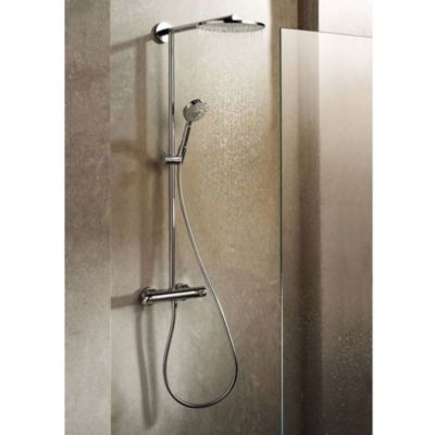 Colonne de douche thermostatique HANSGROHE Raindance S 300 chromé + tablette AddStoris