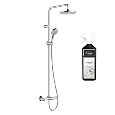 Colonne de douche thermostatique HANSGROHE Vernis Blend 200 EcoSmart chromée + nettoyant Briochin