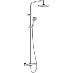 Colonne de douche thermostatique HANSGROHE Vernis Blend 200 Green chromé + tablette AddStoris