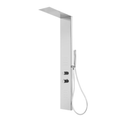 Colonne de douche thermostatique hydromassante, chrome, GoodHome Abala