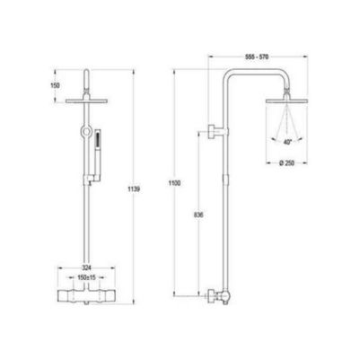 Colonne de douche thermostatique JACOB DELAFON Toobi + nettoyant Briochin