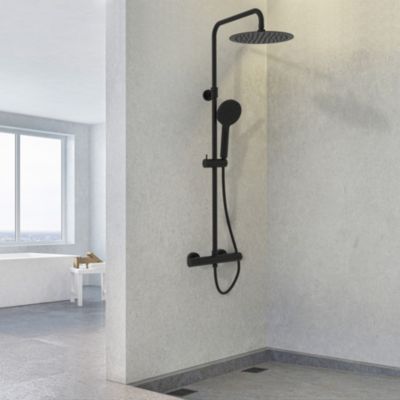 Colonne de douche thermostatique, noir, Essebagno Kissy