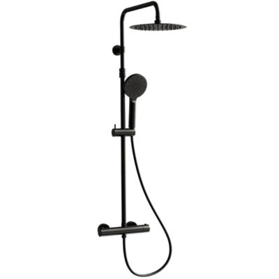 Colonne de douche thermostatique noir Essebagno Luisa