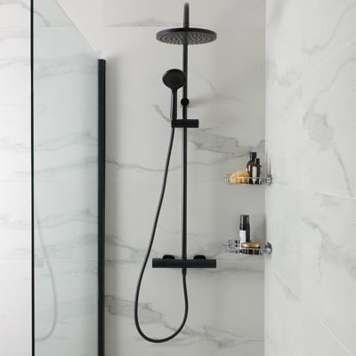Colonne de douche thermostatique noir mat GoodHome Cavally