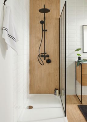 Colonne de douche thermostatique noir mat GoodHome Cavally