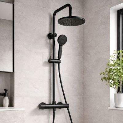 Colonne de douche thermostatique noir Target Essebagno