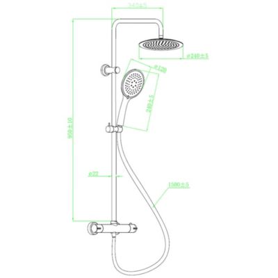 Colonne de douche thermostatique noire mate Essebagno Essegoia