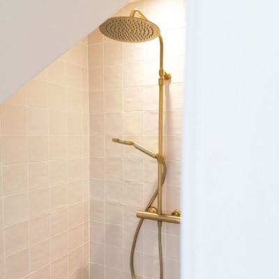 Colonne de douche thermostatique or brossé Essebagno Luisa