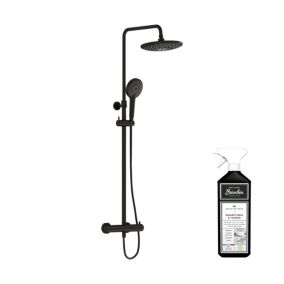 Colonne de douche thermostatique VITRA Aquaheat Bliss 240 noir mat + Nettoyant Briochin