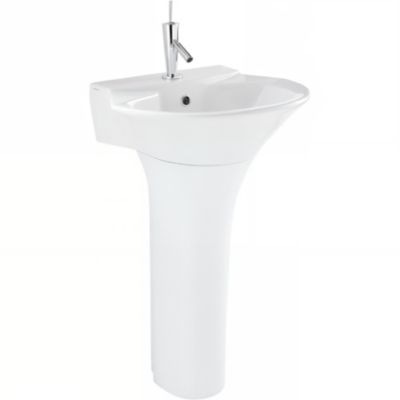 Colonne de lavabo Jade céramique traditionnelle SANINDUSA blanc