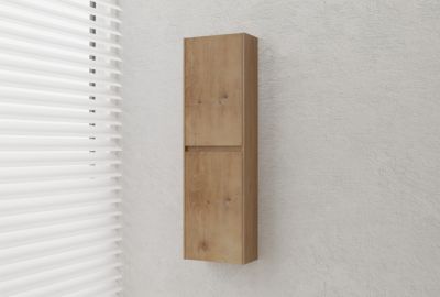 Colonne de rangement Armoire murale suspendue 100x30x15cm (HxLxP) Chêne + 2 portes - TLB100