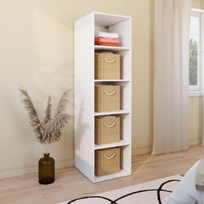 Colonne de rangement blanche 4 tablettes GoodHome Atomia H. 187,5 x L. 50 x P. 58 cm