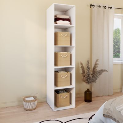 Colonne de rangement blanche 4 tablettes GoodHome Atomia H. 225 x L. 50 ...