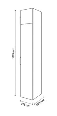 Colonne de rangement blanche GoodHome Atomia avec portes battantes H. 187,5 x L. 37,5 x P. 47 cm