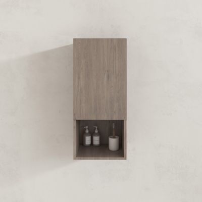 Colonne de rangement blanche - Porte et niche - 35x80x32.5 cm