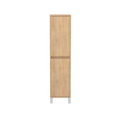 Colonne de rangement Chêne Clair sur Pieds - Hauteur 160 cm - 2 Portes - XENOS